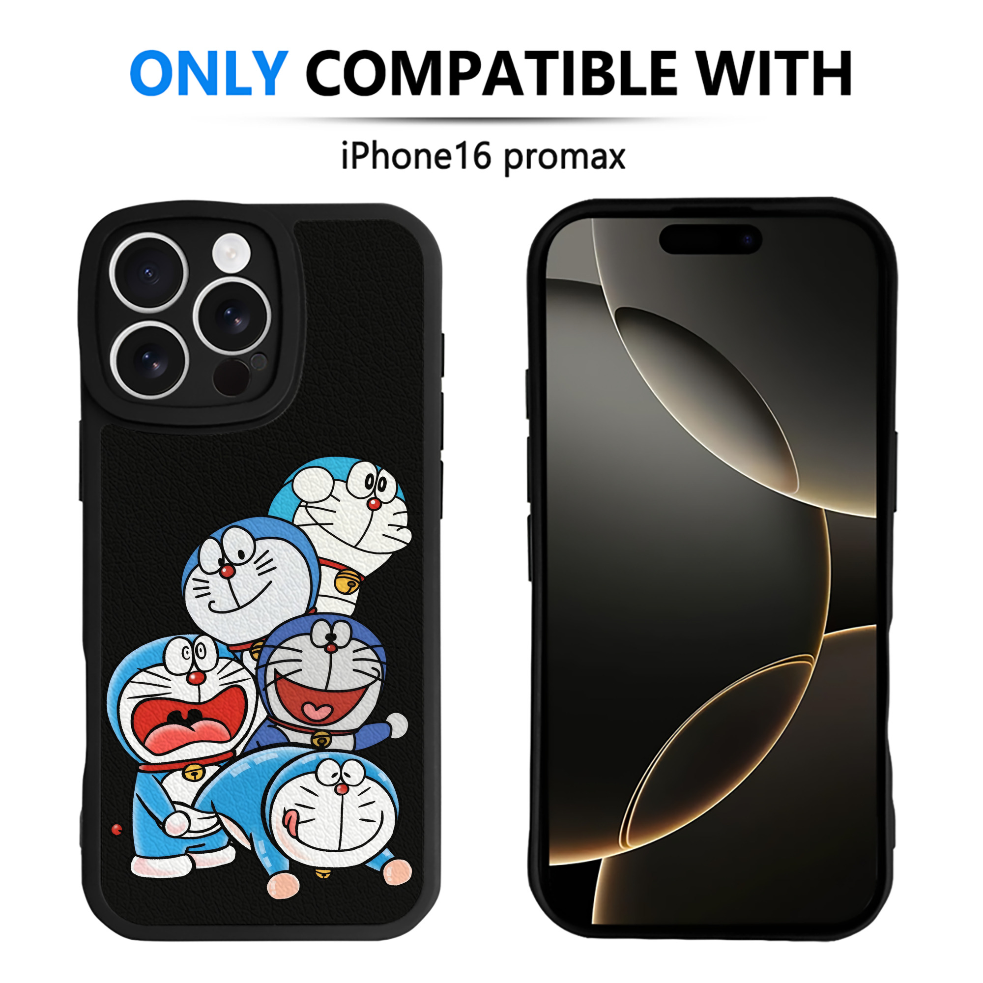 （画像用） ドラえもん Doraemon 【iPhone 16シリーズ対応】シリコンスマホケース（レザー調） 材質：シリコン